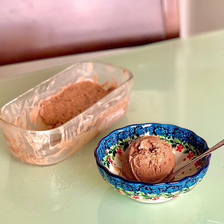 卵不要 なめらかチョコレートアイス レシピ 作り方 By ミラクルまゆこ 楽天レシピ